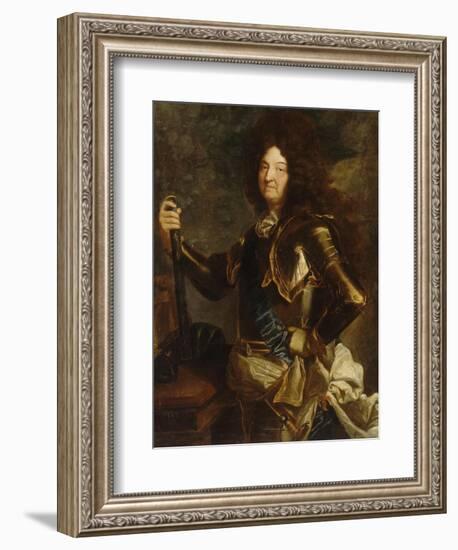 Louis XIV, roi de France et de Navarre (1638-1715) en 1701-Hyacinthe Rigaud-Framed Giclee Print