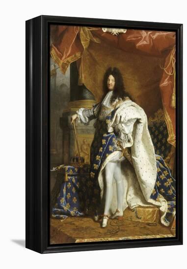 Louis XIV, roi de France, portrait en pied en costume royal-Hyacinthe Rigaud-Framed Premier Image Canvas