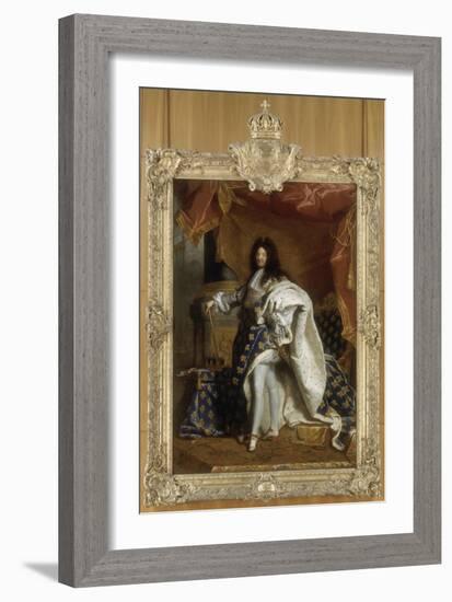 Louis XIV, roi de France, portrait en pied en costume royal-Hyacinthe Rigaud-Framed Giclee Print