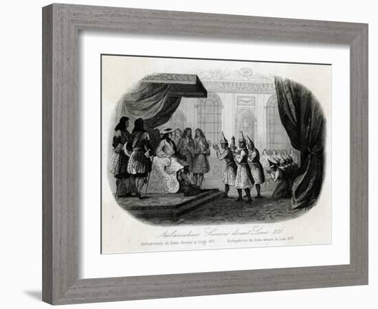 Louis XIV, Siamese Visit-null-Framed Art Print