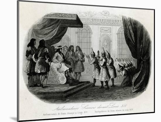 Louis XIV, Siamese Visit-null-Mounted Art Print