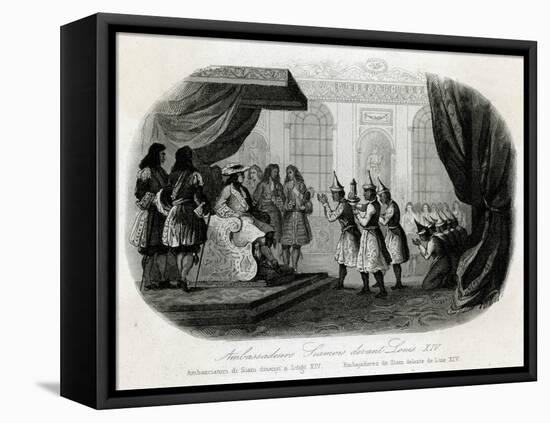 Louis XIV, Siamese Visit-null-Framed Stretched Canvas