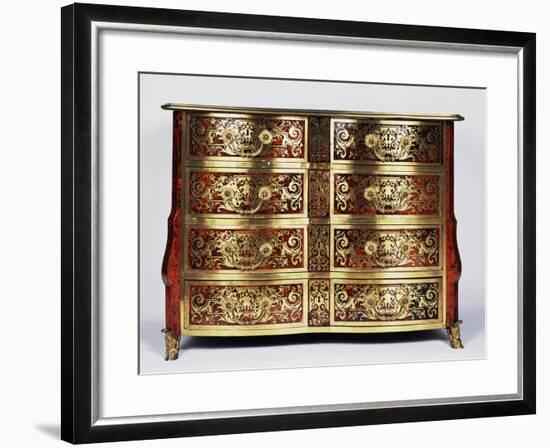 Louis XIV Style Commode with Boulle Style Tortoiseshell and Copper Inlays, France-null-Framed Giclee Print