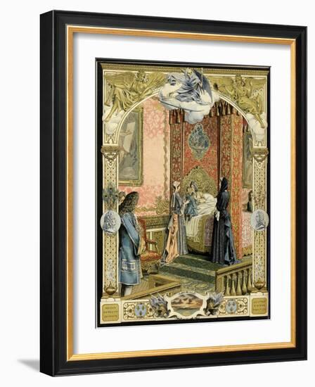 Louis XV Is Kissed by His Dying Great Grandfather, Louis XIV-Maurice Leloir-Framed Art Print