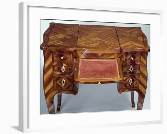 Louis XV Style Oak Dressing Table with Satinwood Veneer Finish-null-Framed Giclee Print