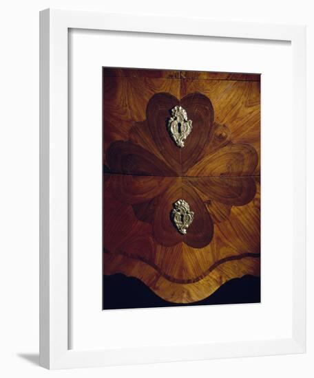 Louis XV Style Trumeau Cabinet in Tulipwood, Kingwood and Rosewood, 1760-null-Framed Giclee Print