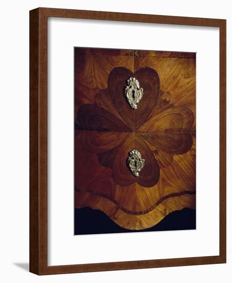 Louis XV Style Trumeau Cabinet in Tulipwood, Kingwood and Rosewood, 1760-null-Framed Giclee Print