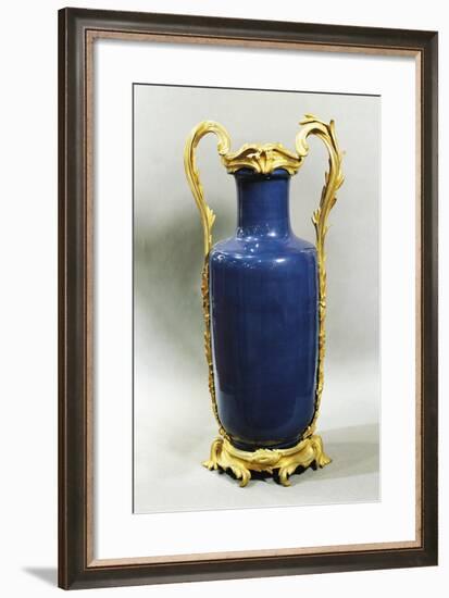 Louis XV Vase, Blue Porcelain, Lapis and Bronze, France-null-Framed Giclee Print