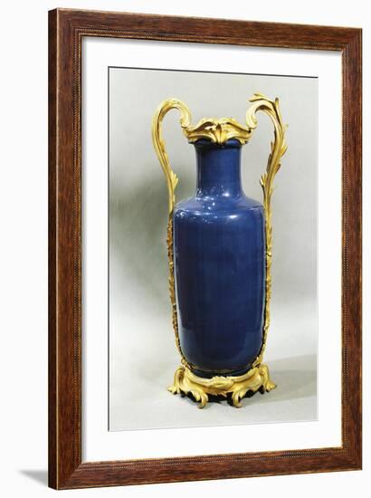 Louis XV Vase, Blue Porcelain, Lapis and Bronze, France-null-Framed Giclee Print