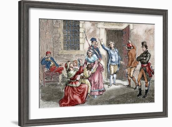 Louis XVI (1754-1793) Taking Leave of His Family-null-Framed Giclee Print