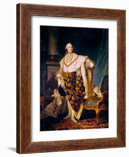 Louis XVI (1754-93) King of France in Coronation Robes, 1777-Joseph Siffred Duplessis-Framed Giclee Print