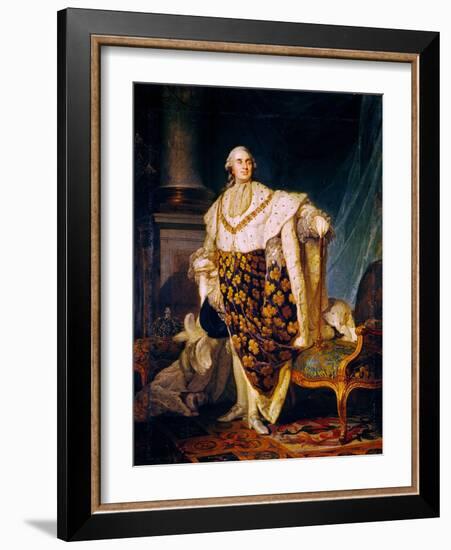 Louis XVI (1754-93) King of France in Coronation Robes, 1777-Joseph Siffred Duplessis-Framed Giclee Print
