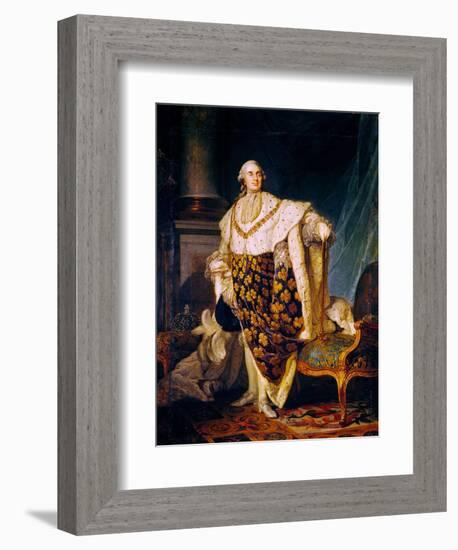 Louis XVI (1754-93) King of France in Coronation Robes, 1777-Joseph Siffred Duplessis-Framed Giclee Print