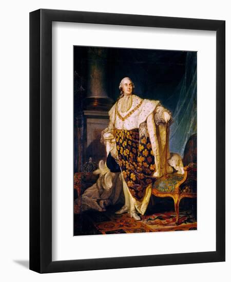 Louis XVI (1754-93) King of France in Coronation Robes, 1777-Joseph Siffred Duplessis-Framed Giclee Print