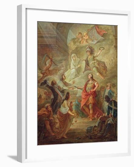 Louis Xvi (1754-93) Swearing Loyalty to the Constitution on the Altar of the Homeland-Nicolas Guy Brenet-Framed Giclee Print