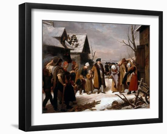 Louis XVI Distributing Alms to the Poor of Versailles During the Winter of 1788-Louis Hersent-Framed Giclee Print