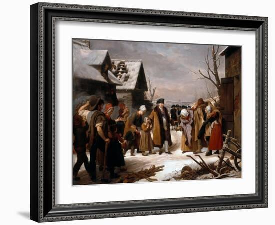 Louis XVI Distributing Alms to the Poor of Versailles During the Winter of 1788-Louis Hersent-Framed Giclee Print