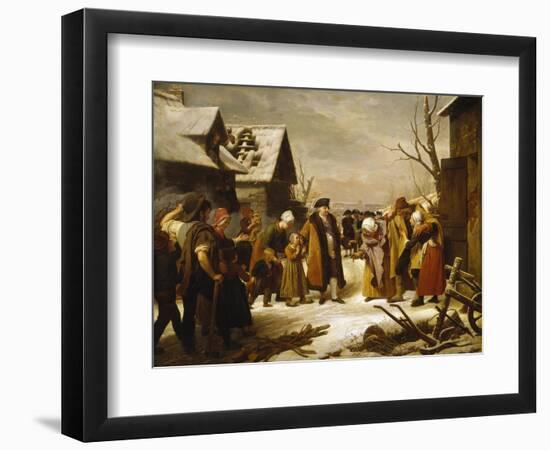 Louis XVI Giving Alms-Louis Hersent-Framed Giclee Print