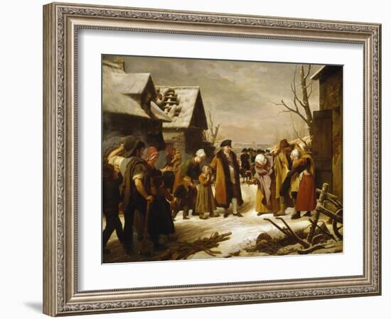 Louis XVI Giving Alms-Louis Hersent-Framed Giclee Print