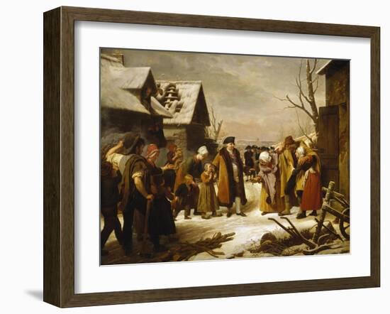 Louis XVI Giving Alms-Louis Hersent-Framed Giclee Print