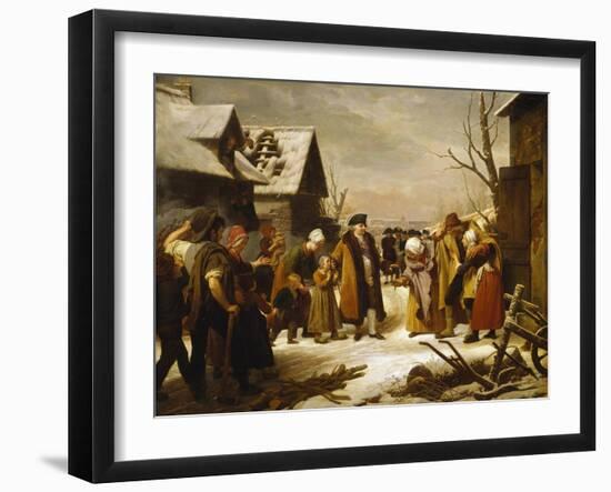 Louis XVI Giving Alms-Louis Hersent-Framed Giclee Print
