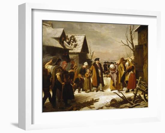 Louis XVI Giving Alms-Louis Hersent-Framed Giclee Print