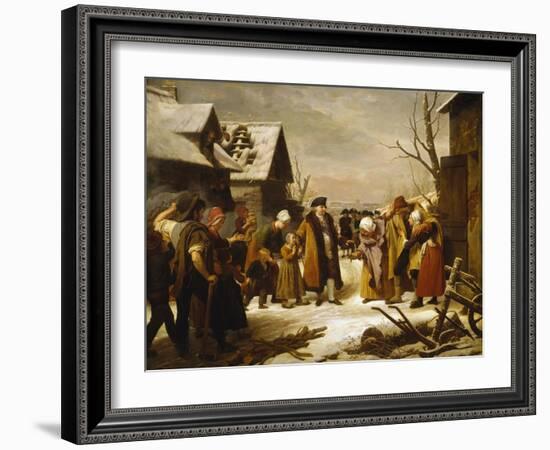 Louis XVI Giving Alms-Louis Hersent-Framed Giclee Print