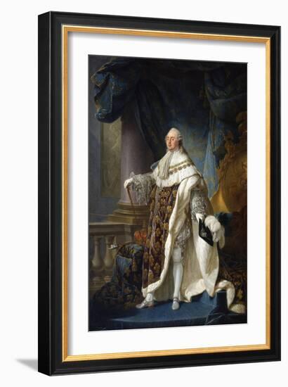 Louis XVI, King of France and Navarre, Wearing His Grand Royal Costume in 1779-Antoine Francois Callet-Framed Giclee Print