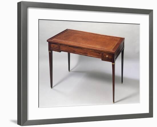 Louis XVI Style Games Table Desk with Leather Covered Top. France-null-Framed Giclee Print