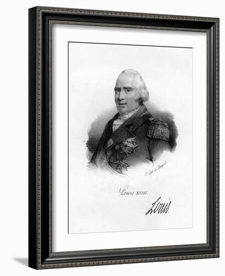 Louis XVIII, King of France, 19th Century-Delpech-Framed Giclee Print