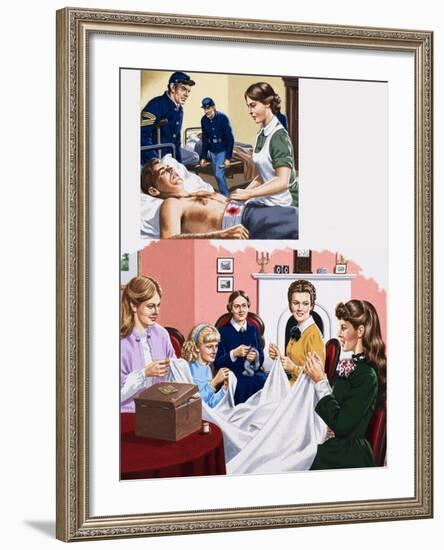 Louisa M. Alcott Becomea a Nurse During the American Civil War-John Keay-Framed Giclee Print