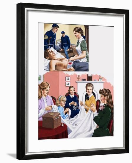 Louisa M. Alcott Becomea a Nurse During the American Civil War-John Keay-Framed Giclee Print