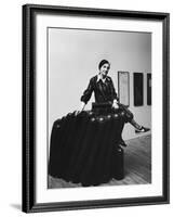 Louise Bourgeois with Her Sculpture "Femme Maison" at the Museum of Modern Art-Ted Thai-Framed Premium Photographic Print