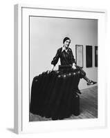 Louise Bourgeois with Her Sculpture "Femme Maison" at the Museum of Modern Art-Ted Thai-Framed Premium Photographic Print