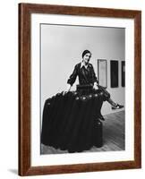 Louise Bourgeois with Her Sculpture "Femme Maison" at the Museum of Modern Art-Ted Thai-Framed Premium Photographic Print