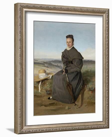 Louise Harduin, 1831 (Oil on Canvas)-Jean Baptiste Camille Corot-Framed Giclee Print