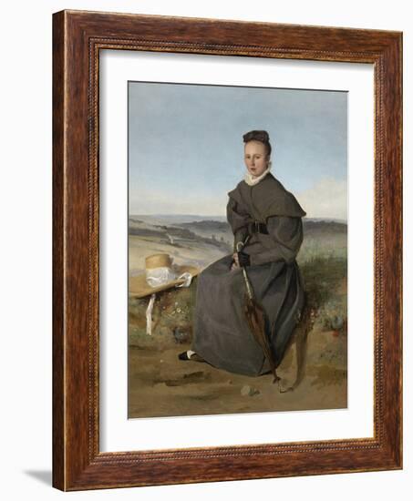 Louise Harduin, 1831 (Oil on Canvas)-Jean Baptiste Camille Corot-Framed Giclee Print