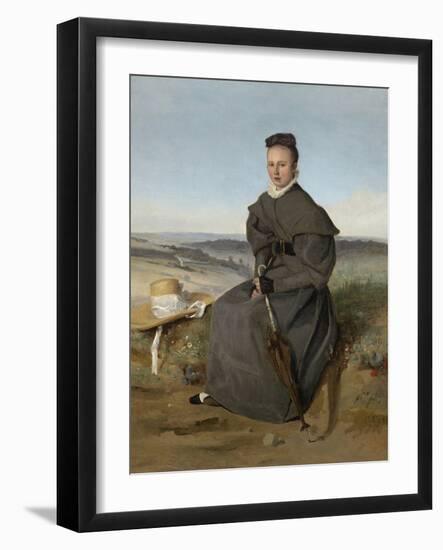 Louise Harduin, 1831 (Oil on Canvas)-Jean Baptiste Camille Corot-Framed Giclee Print