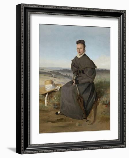 Louise Harduin, 1831 (Oil on Canvas)-Jean Baptiste Camille Corot-Framed Giclee Print