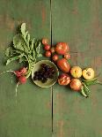 Radishes, Blackberries, Tomatoes and Nectarines-Louise Lister-Framed Premier Image Canvas