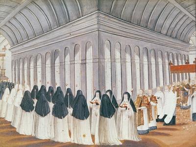 Procession of the Holy Sacrament in the Cloister, from 'L'Abbaye De Port- Royal', C.1710' Giclee Print - Louise Madelaine Cochin | Art.com