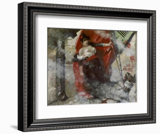 Louise Michel on the Barricades, March 18th 1871. Painted in 1885-Théophile Alexandre Steinlen-Framed Giclee Print