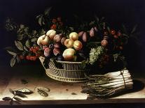 Basket of Blackberries and Raspberries (Oil on Canvas)-Louise Moillon-Mounted Giclee Print