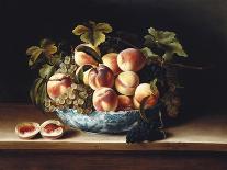 Peaches and Grapes in a Blue and White Chinese Porcelain Bowl Fruit Still Life, 1634-Louise Moillon-Framed Giclee Print