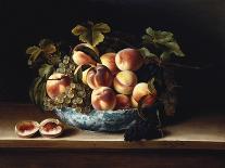 A Bowl of Cherries with Plums and a Melon, 1635 (Oil on Panel)-Louise Moillon-Framed Giclee Print