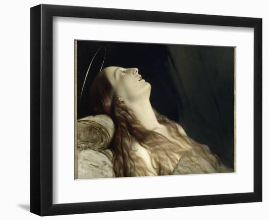 Louise Vernet, the Wife of the Artist on His Deathbed-Paul Delaroche-Framed Giclee Print