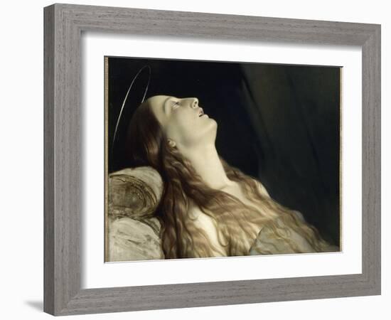 Louise Vernet, the Wife of the Artist on His Deathbed-Paul Delaroche-Framed Giclee Print