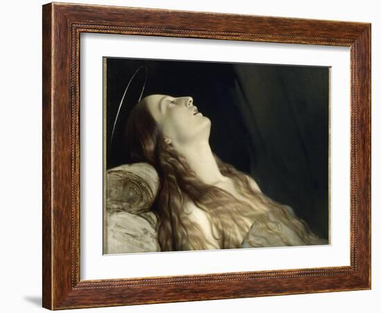 Louise Vernet, the Wife of the Artist on His Deathbed-Paul Delaroche-Framed Giclee Print