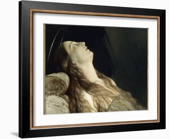 Louise Vernet, the Wife of the Artist on His Deathbed-Paul Delaroche-Framed Giclee Print