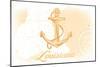 Louisiana - Anchor - Yellow - Coastal Icon-Lantern Press-Mounted Art Print